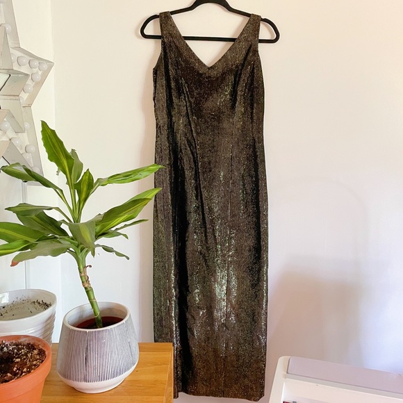 Vintage Metallic Velvet Dress - Picture 6 of 6